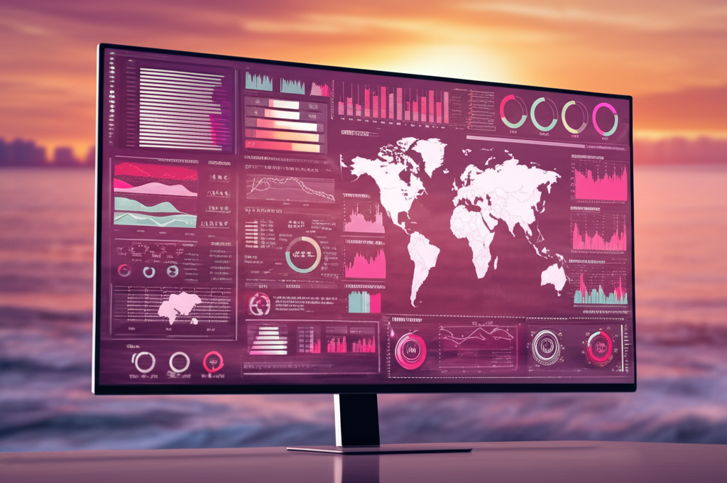 Advanced data analytics dashboard with financial metrics and visualizations
