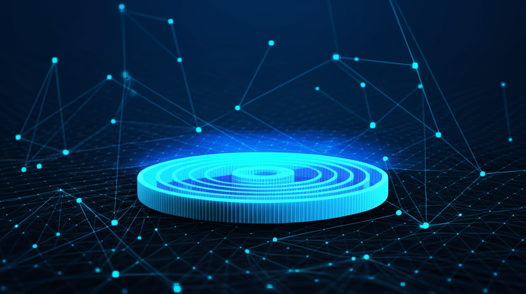 Abstract digital target with connections representing client-first approach